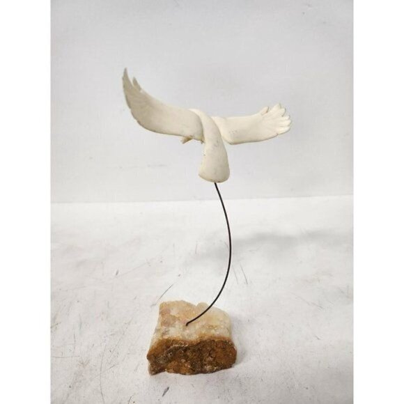 VTG 1974 Marvin Wernick Flying Seagulls In Flight Kinetic Sculpture Quartz Base - Picture 6 of 10